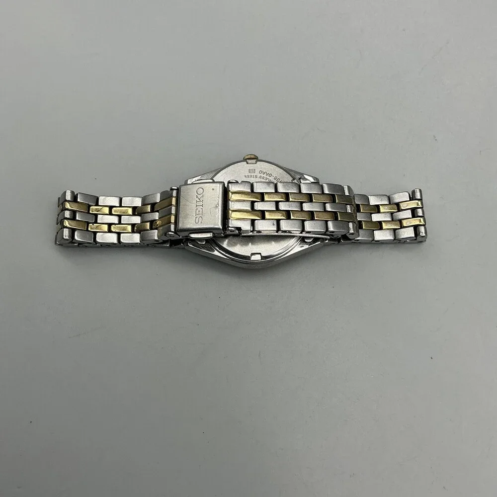 Seiko Solar Womens Watch 25mm V138-0AA0 Two Tone Day Date Bracelet 6.5